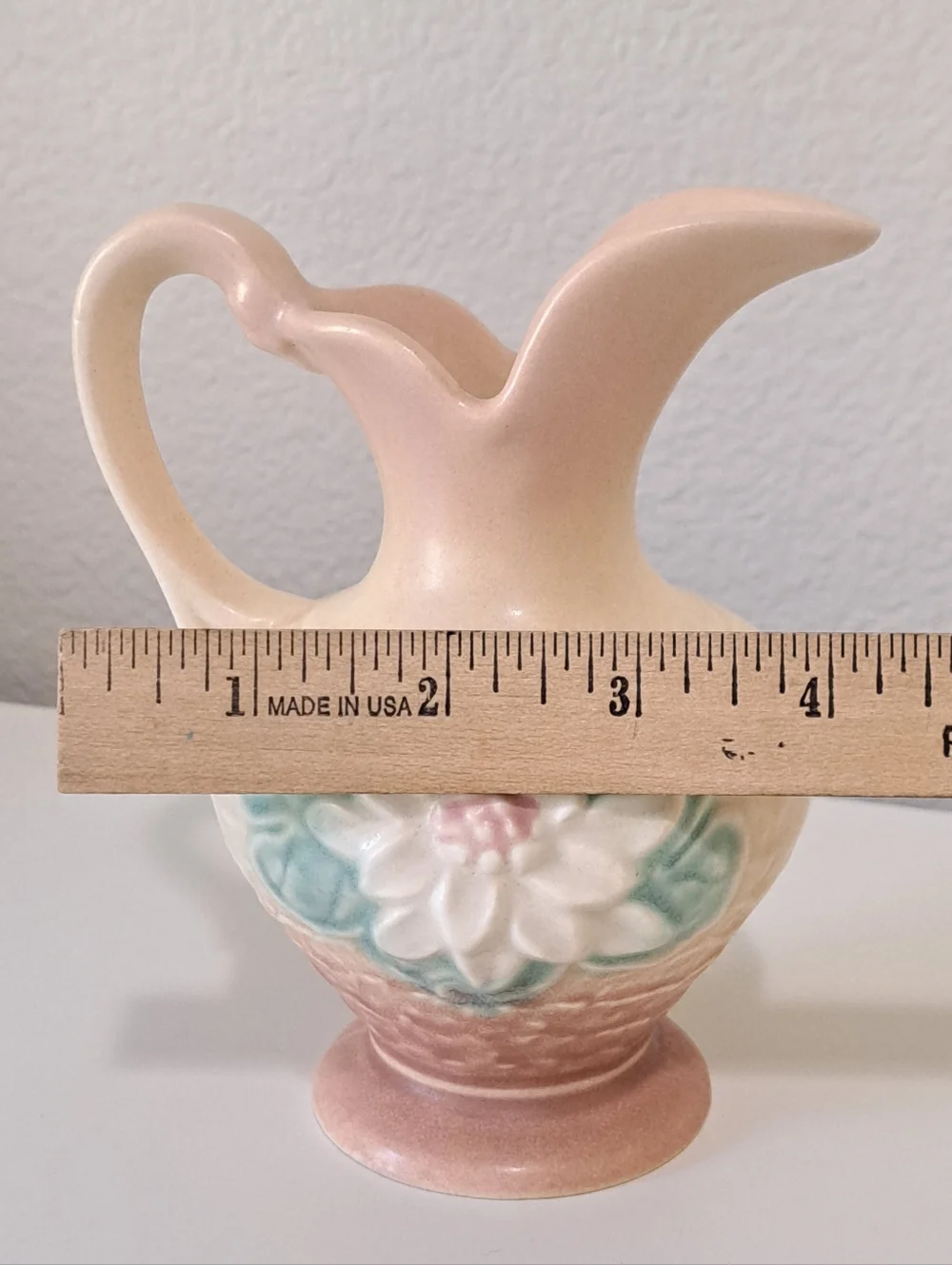 Vintage Hull Art Pottery Water Lily Ewer Vase Pitcher L3 - 5 1/2-inch USA